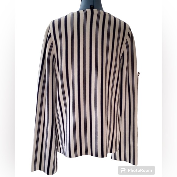 Ann Taylor gray/black/white silk blend pullover sweater/tunic. Size M. - Picture 3 of 8